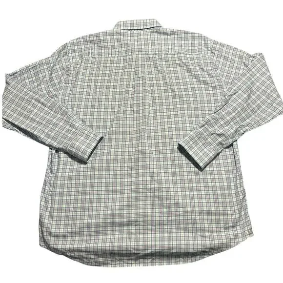 PETER MILLAR Cotton Stripe Button Up Dress Shirt Large Long Sleeve Chest Pocket - Picture 2 of 9